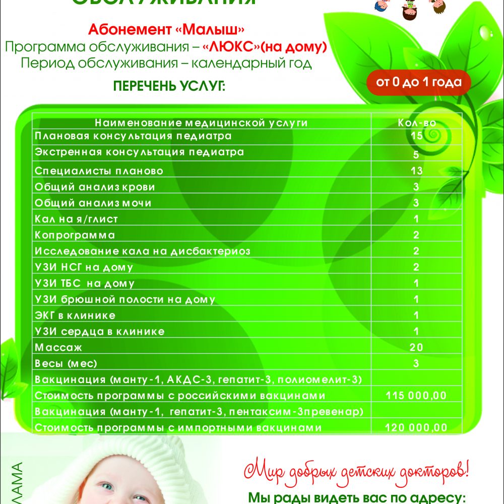 Программы для детей в москве. Программа малыш. Мед программы для детей. Программа обслуживания в клинике. Абонемент на 1 год.