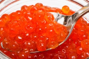 spoon and red caviar